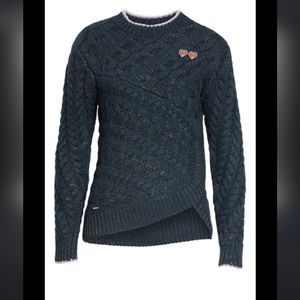 Ted Baker London Dark Green Cable Knit Sweater